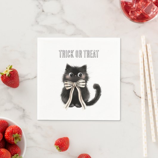 Halloween Süße schwarze Katze Süßes oder Saures Serviette (Beispiel)
