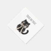 Halloween Süße schwarze Katze Süßes oder Saures Serviette (Ecke)