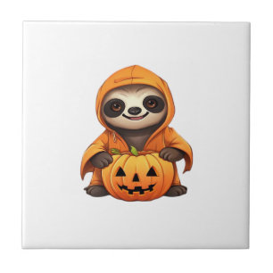 Halloween Süßer Faultier Klassisches T-Shirt Fliese