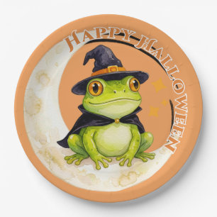 Halloween Süßer Frosch Kröte Hexe Pappteller