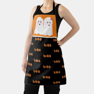 Halloween Süßer Geist Ghul Orange Schwarz Schürze