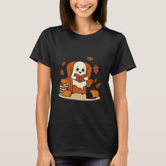 Halloween Süßer Geist Lesebuch Katze Kürbisse Tee
