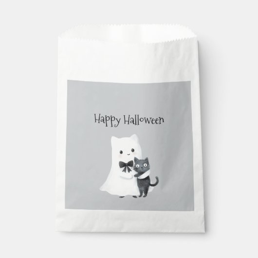 Halloween Süßer Geist Schwarze Katze Geschenktütchen (Vorderseite)