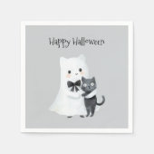 Halloween Süßer Geist Schwarze Katze Serviette (Vorderseite)