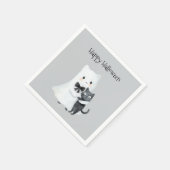 Halloween Süßer Geist Schwarze Katze Serviette (Ecke)