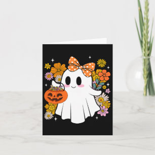 Halloween Süßer Geist Vintage Floral Trick Or Trea Karte