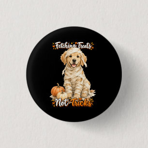 Halloween Süßer Golden Retriever Mumie Tricks Schw Button