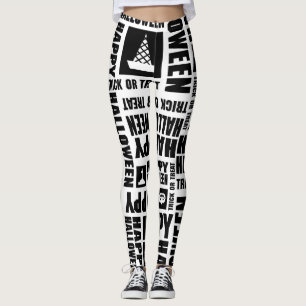 Halloween Süßer Gruseliger Whimsical Schwarzes Mus Leggings