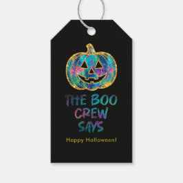 Halloween Süßer Kürbis Faux Glitter Geschenkanhänger