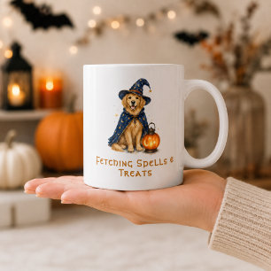 Halloween Süßer Zauberer Golden Retriever Kaffeetasse