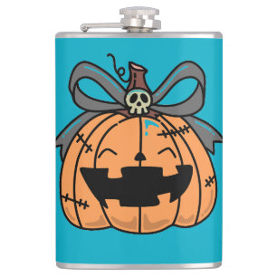 Halloween,Süßes Gesicht Kürbis,Spaßig , Kürbis mit Flachmann