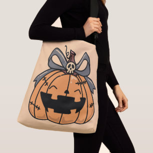 Halloween,Süßes Gesicht Kürbis,Spaßiger Jack O' La Tragetaschen Mit Langen Trägern
