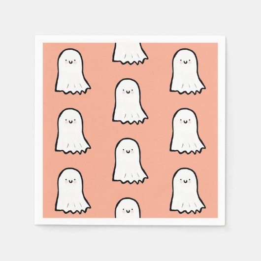 Halloween Süßes Gespenst Muster Serviette (Vorderseite)