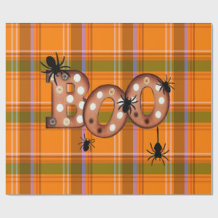 Halloween süßes Karomuster Geschenkpapier