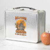 Halloween-Süßes-oder-Saures-Grabstein-Zombie-Hände Metall Brotdose (Beispiel)