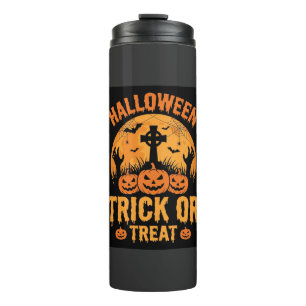 Halloween Süßes oder Saures Kürbis-Friedhofs-Desig Thermosbecher