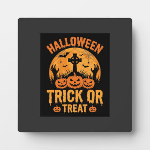 Halloween Süßes oder Saures Kürbisfriedhof Design Fotoplatte