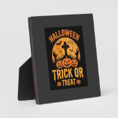 Halloween Süßes oder Saures Kürbisfriedhof Design Fotoplatte (Vorderseite)
