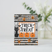 Halloween-Süßes oder Saures Postkarte (Stehend Vorderseite)