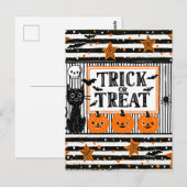 Halloween-Süßes oder Saures Postkarte (Vorne/Hinten)