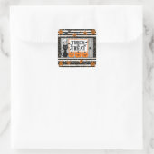 Halloween-Süßes-oder-Saures Quadratischer Aufkleber (Tasche)