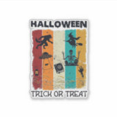 Halloween Süßes oder Saures Werwolf Hexe Skelett U Aufkleber (Vorderseite)