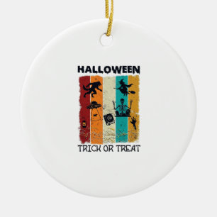 Halloween Süßes oder Saures Werwolf Hexe Skelett U Keramik Ornament