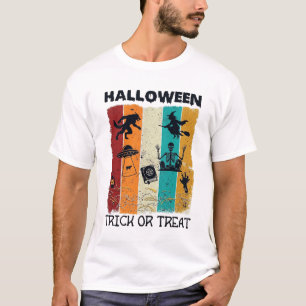 Halloween Süßes oder Saures Werwolf Hexe Skelett U T-Shirt
