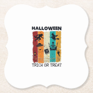 Halloween Süßes oder Saures Werwolf Hexe Skelett U Untersetzer