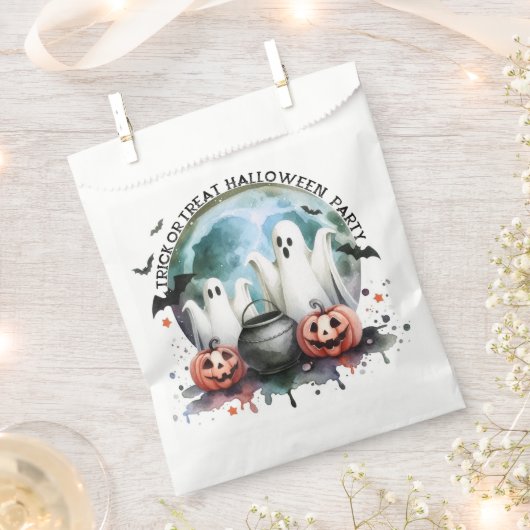 HALLOWEEN Süßes oder Saures Zwei Geister Mit Kürbi Geschenktütchen (Ausgeschnitten)