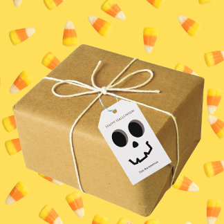 Halloween Süßes Skelett-Gesicht Personalisiert Geschenkanhänger