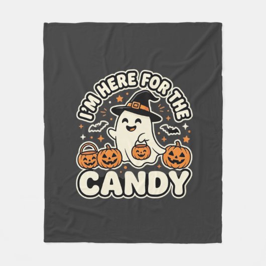 Halloween Süßigkeiten Geist Kürbis Design Fleecedecke (Vorderseite)