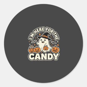 Halloween Süßigkeiten Geist Kürbis Design Runder Aufkleber