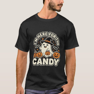 Halloween-Süßigkeiten-Geist-Kürbis-Design T-Shirt