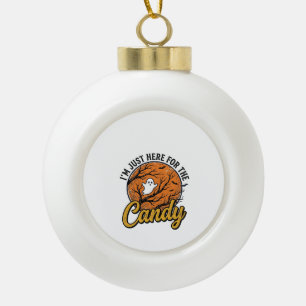 Halloween Süßigkeiten Geist Vintage Vektor Design_ Keramik Kugel-Ornament