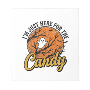 Halloween Süßigkeiten Geist Vintage Vektor Design_ Notizblock