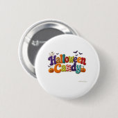 Halloween-Süßigkeiten gemusterte Bubble-Lettern Button (Vorne & Hinten)