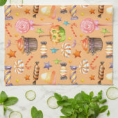 Halloween-Süßigkeiten Geschirrtuch (Gefaltet)