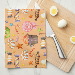 Halloween-Süßigkeiten Geschirrtuch