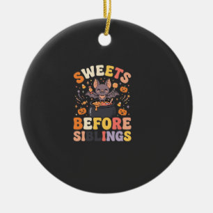 Halloween-Süßigkeiten-Geschwister-Tausch Keramik Ornament