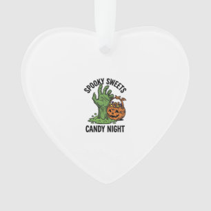Halloween-Süßigkeiten-Monster Vintage Grusel-Grafi Ornament