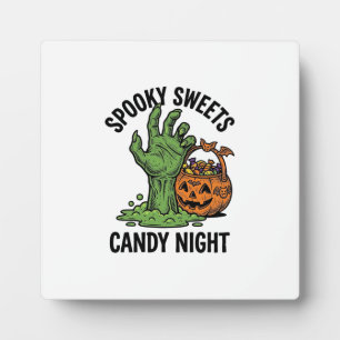 Halloween-Süßigkeiten-Monster-Vintage-Grusel-Lecke Fotoplatte