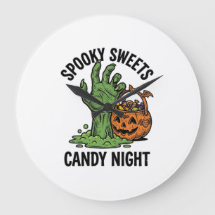 Halloween-Süßigkeiten-Monster Vintage Gruseliger B Große Wanduhr