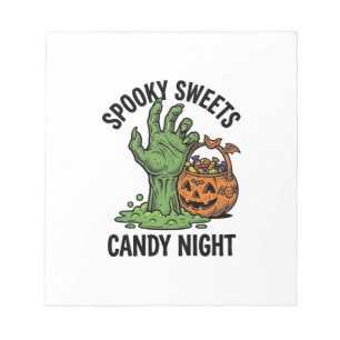 Halloween-Süßigkeiten-Monster Vintage Gruseliger B Notizblock