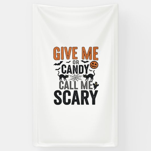 Halloween-Süßigkeiten oder nenne mich gruselig Vin Banner (Vertikal)