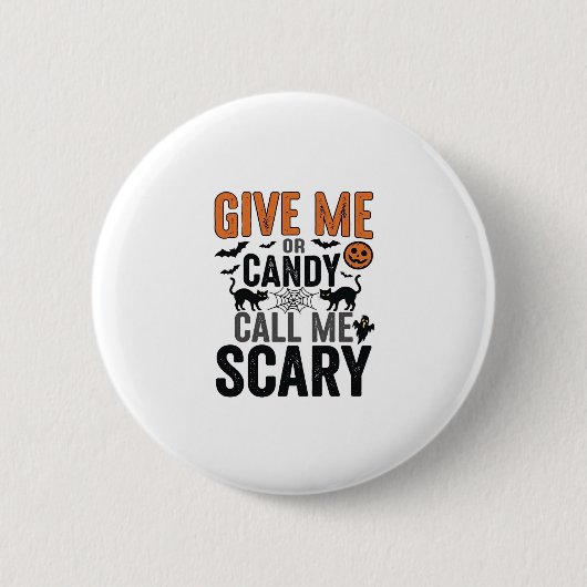 Halloween-Süßigkeiten oder nenne mich gruselig Vin Button (Vorderseite)