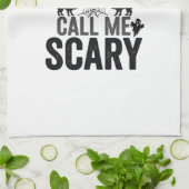 Halloween-Süßigkeiten oder nenne mich gruselig Vin Geschirrtuch (Gefaltet)