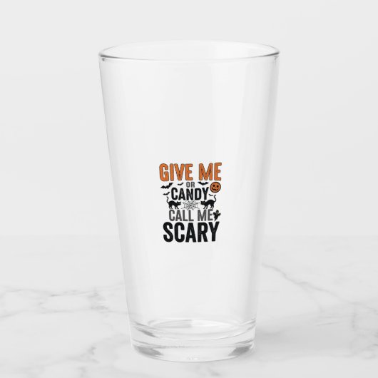 Halloween-Süßigkeiten oder nenne mich gruselig Vin Glas (Vorderseite)