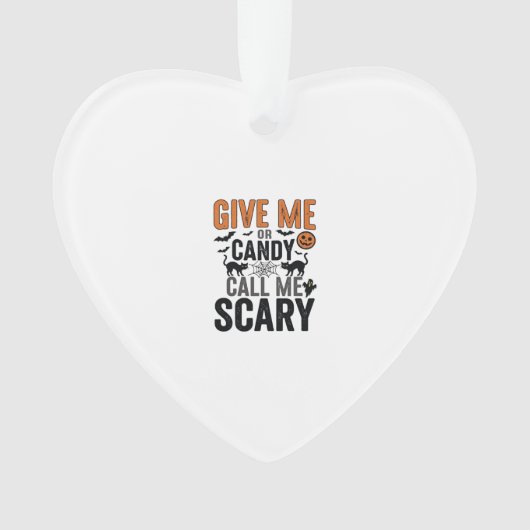 Halloween-Süßigkeiten oder nenne mich gruselig Vin Ornament (Vorderseite)