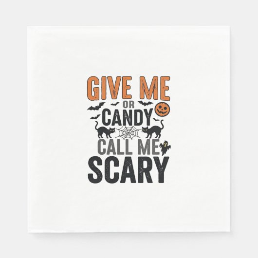 Halloween-Süßigkeiten oder nenne mich gruselig Vin Serviette (Vorderseite)